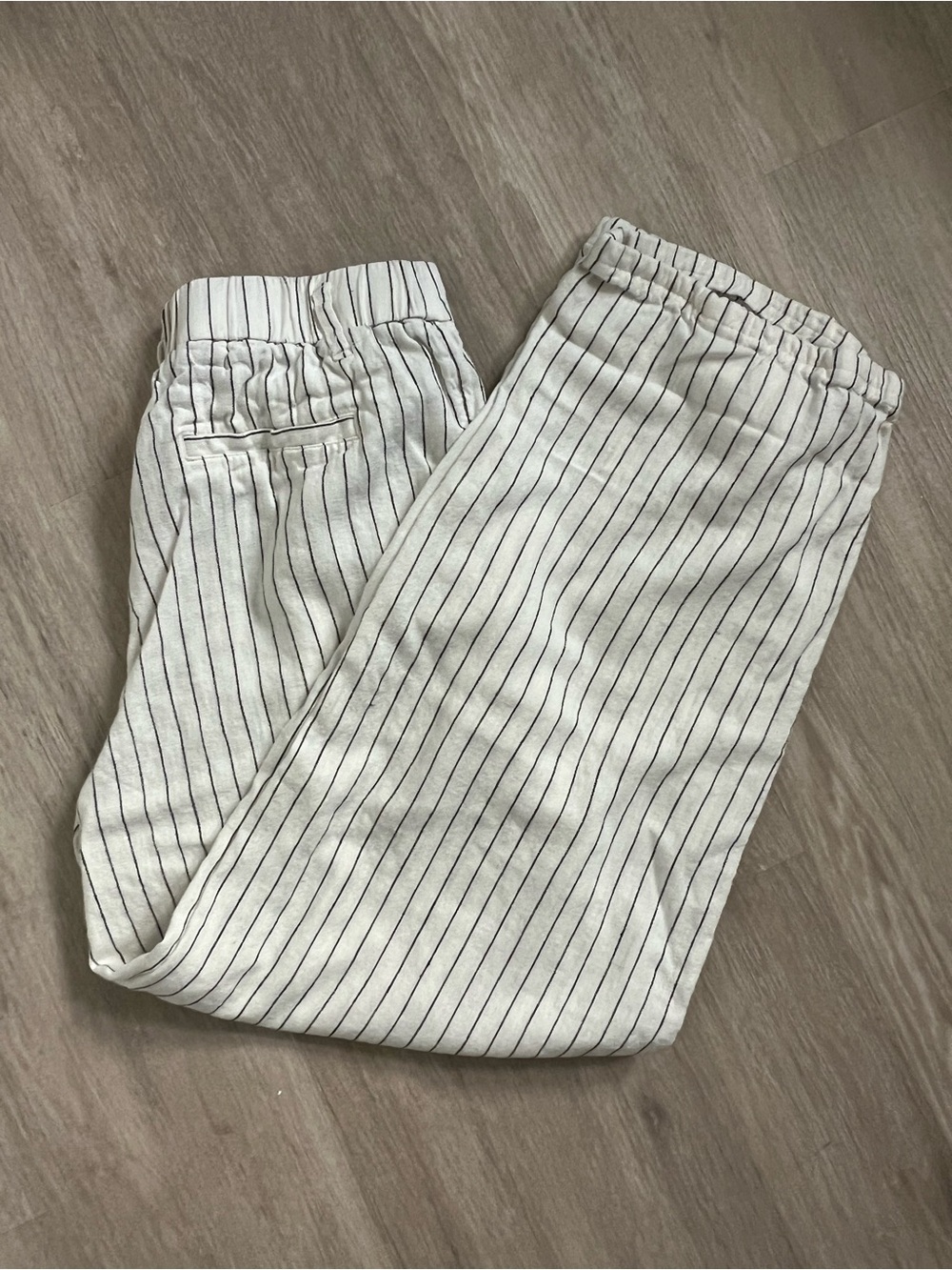 a new day Linen blend White Pants with Black Pinstripes 4